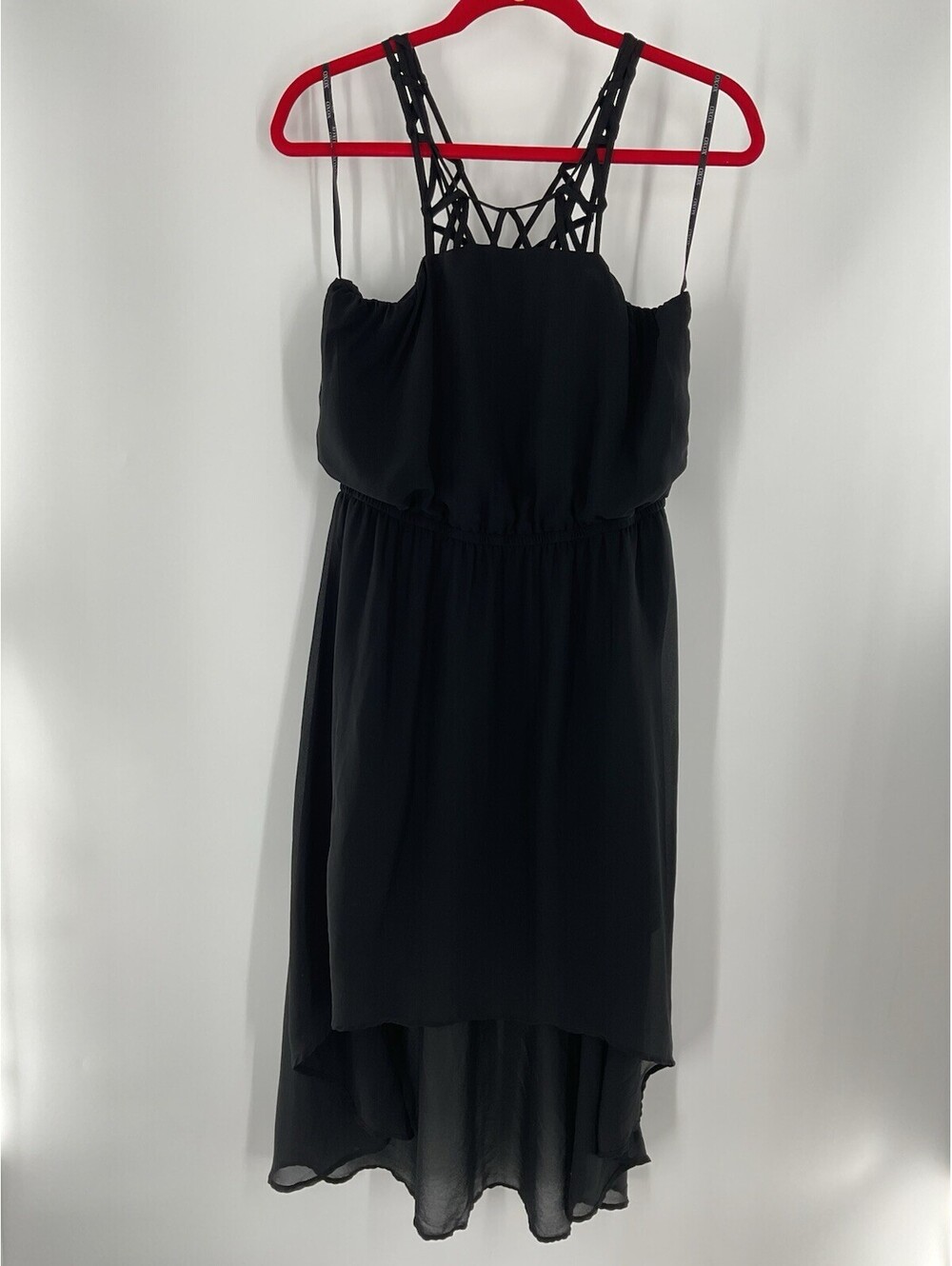 XOXO women’s High Low Size Large Sleeveless Black Dress 113